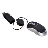 Mini Optical Mouse W/ 2 Ports Usb Hub &
Retractable Cable