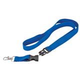 Woven Lanyard With Plastic Buckle - White
