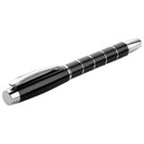Brass Rollerball Pen With Chrome and Carbon Fibre Barrel - Black