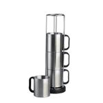 4pc 240ml Stainless Steel Mug Set - Available in: Silver