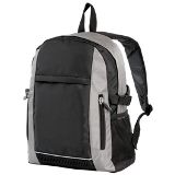 Double Zippered Front Pocket Backpack - Black, Blue, Grey or Red