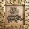 Gold Ethnic Frame Rhino & footprint