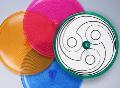 Spinning disc with various paper patterns for children to colour