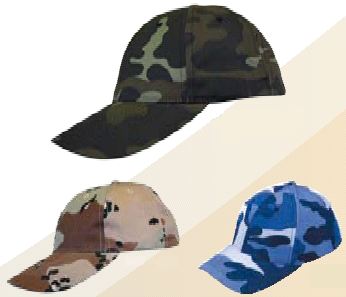 6-Panel Camo Cap with Velcro Fastening - Brown