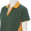 Ladies Spring Polo Golf Shirt - Green/Gold