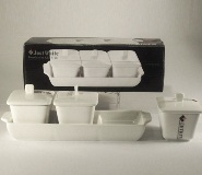 White Covered Dish Set with Tray