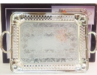 Glass & Pewter Tray 55cm