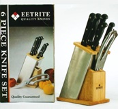 Eetrite 6 Piece Knife Set in Wooden Block - 33cm