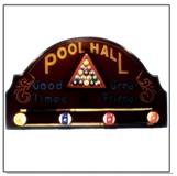 Pool Hall Wall Plaque with Hooks 34 * 60cm