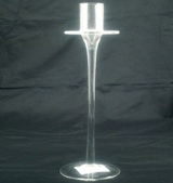 Footed Glass Candle Holder 24cm High