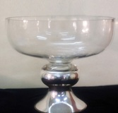 Footed Glass Bowl with Silver Base 26.4 * 32cm
