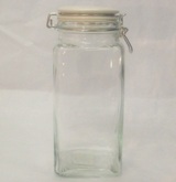 Hermetic Square Glass Storage Jar & Lid 1.8 Litre - 25cm (Height
