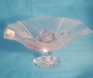 Evita Satin Rose Glass Bowl - Footed  - 33cm