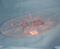 Evita Satin Rose Glass Canape Tray -41cm