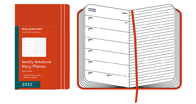 Moleskine Weekly Notebook Red hard cover Large