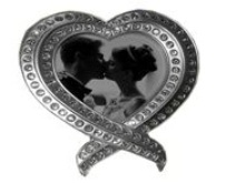 Heart Design Photo Frame - Silver with Gem stone Studs