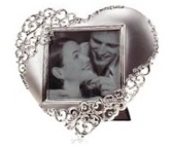 Heart Design Photo Frame - Silver