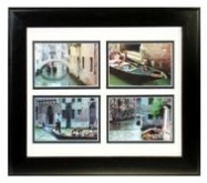 Black Wood Picture Frame - 4 windows (6 * 8 inch)