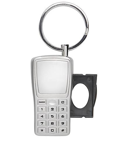 Nickel Satin Mobile Phone Keyring with Sim Card Compartment