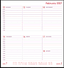 Slimline week-to-view diary - page layout