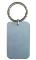Medium Keytag Rectangle On Split Ring - Avail In: Aluminium
