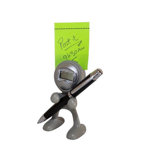 Bendable Clock Man - Desk Alarm clock & memo holder