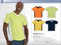 190G Pro V-Neck T-Shirt - Top Stitched With Shoulder And Back Ne