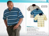 165G Engineered Stripe MercerisedMercerised Cotton Golf Shirt