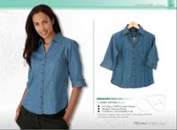 Ladies Denim Blouse - 3/4 Sleeve