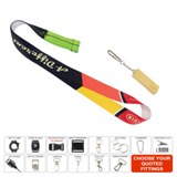 Recycled PET lanyard printed full colour on both sides with lobs
