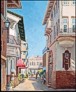 Painting of  Pietermaritzburg  street scene on calendar.