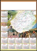 Single Sheet Poster Calender - Pictoral Maps - Lesoto