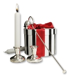 Silver Dumpy Candlesticks and Snuffer (Standard) Hamper