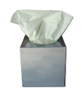 One Size Tissue Box Square - Avail In: Aluminium, Black, White,