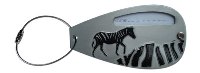 One Size Safari Luggage Tag - Zebra - Avail In: Aluminium & Blac